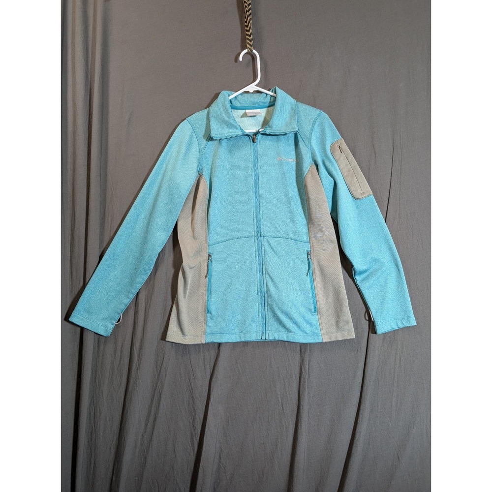 Columbia Sportswear Women's Teal Blue Long Sleeve Full Zip Fleece Jacket Sz Med